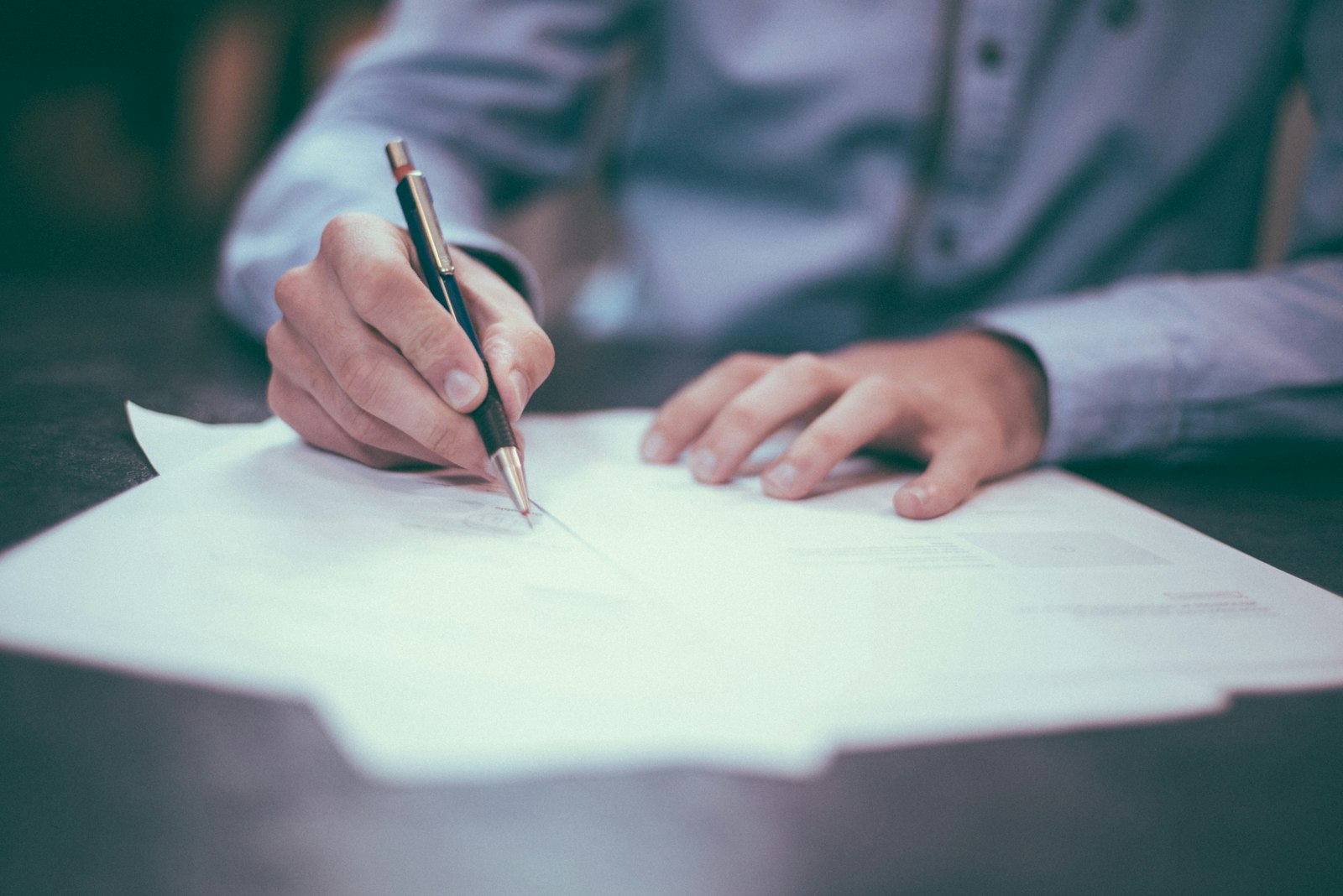 Paralegal preparing case documents